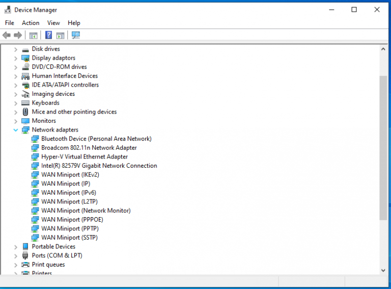 Device Manager network